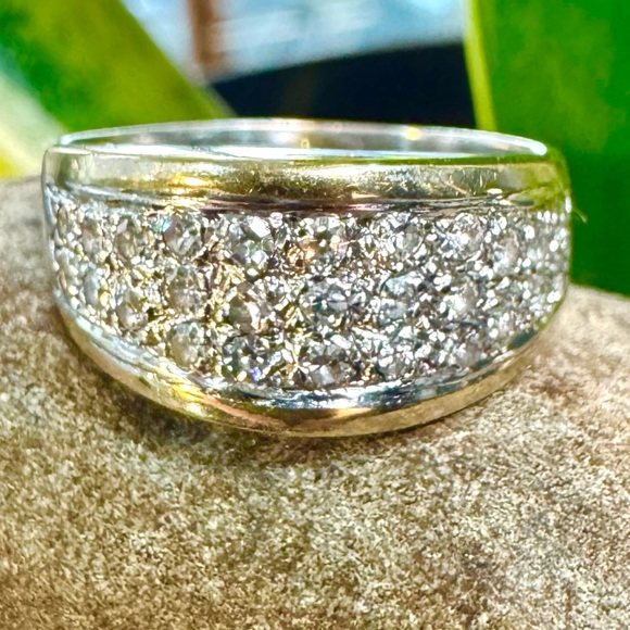 14k Wide band Diamond Ring